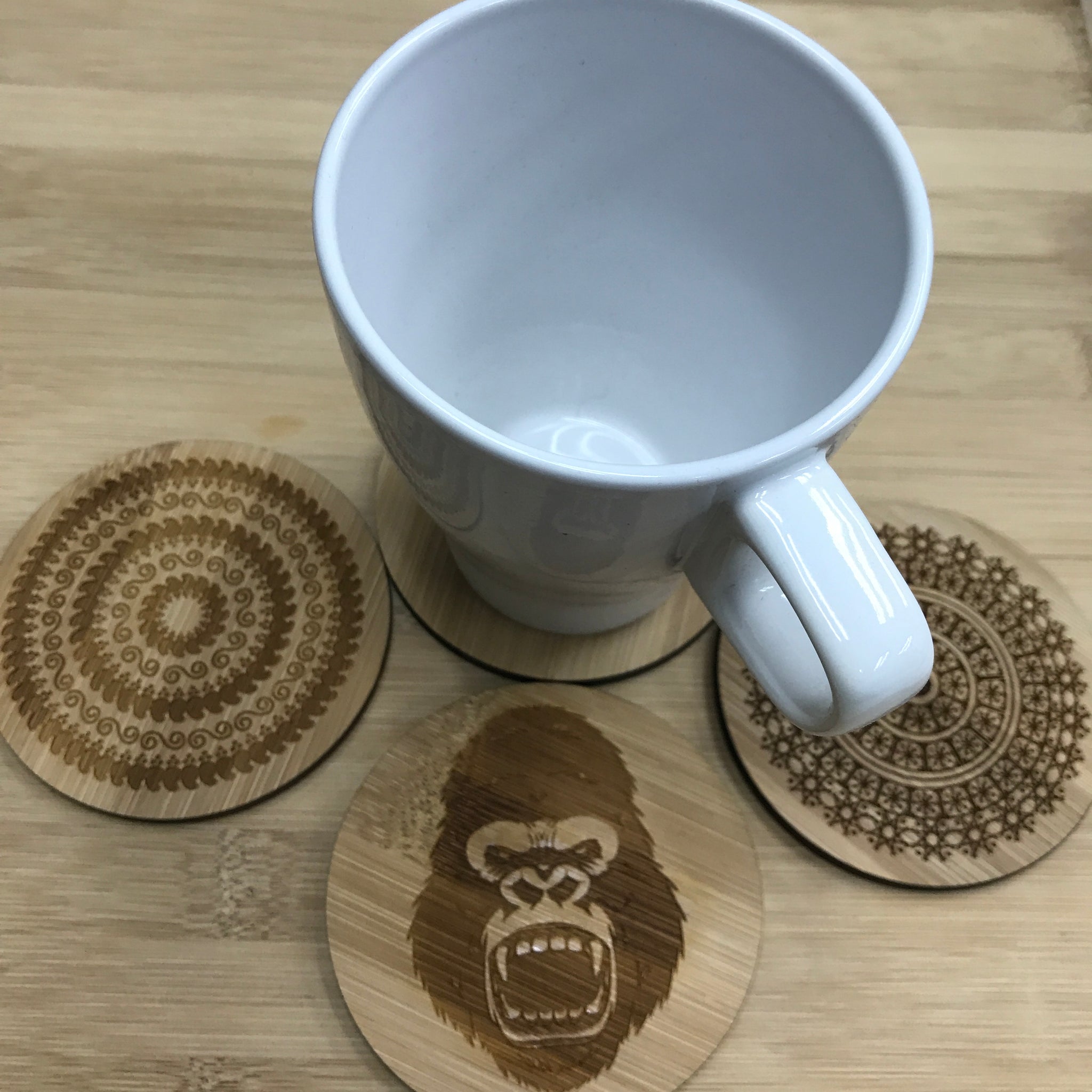 Customization Bamboo Wood Coaster Coffee Cup Mat Tea Doily