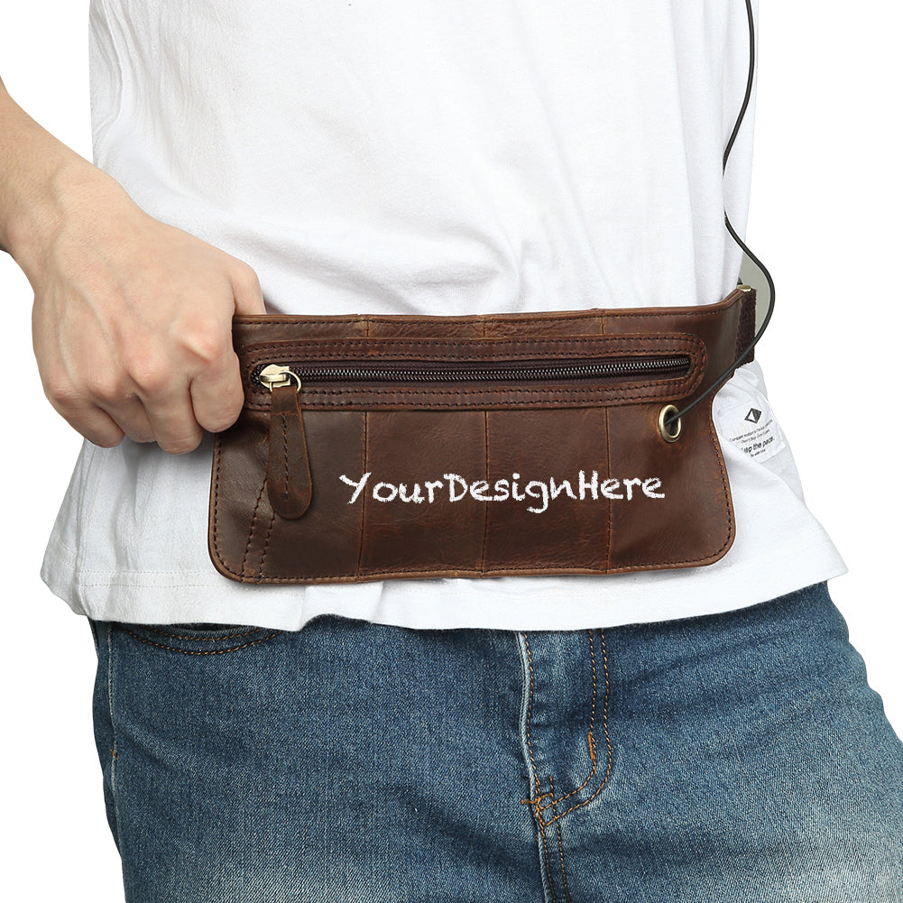 Personalized Leather Fanny Pack for Men Leather Hip Bag 